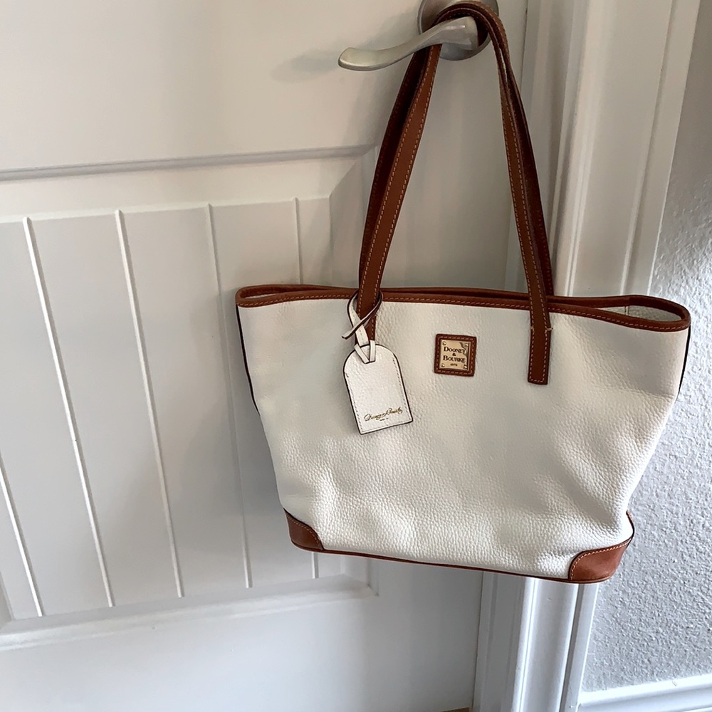 Dooney and Bourke white  and tan shoulder bag